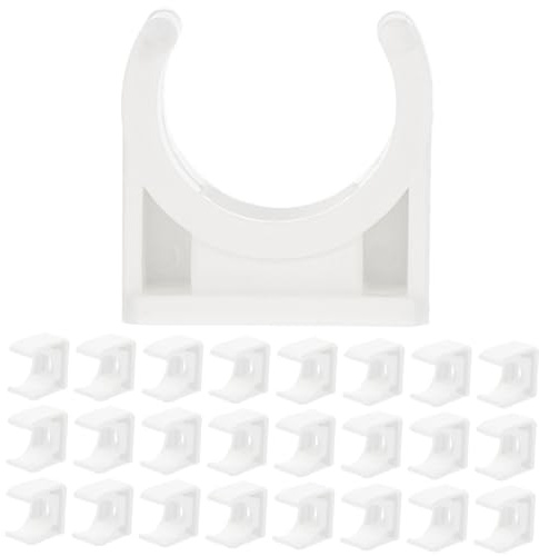 FUTUREORYY 50 Piezas Unidades Abrazaderas U Soporte Fijo para Tuberías Clips de PVC Resistentes Corrosión para Mangueras Aire Agua Combustible Fácil Instalación