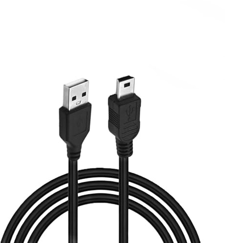 JZK 1M Câble mini USB noir, USB 2.0 Type A vers Mini B, charge rapide et transfert de données, pour microphone Blue Yeti, pour GoPro Hero HD, lecteur MP3, téléphone portable, PDA, caméra embarquée