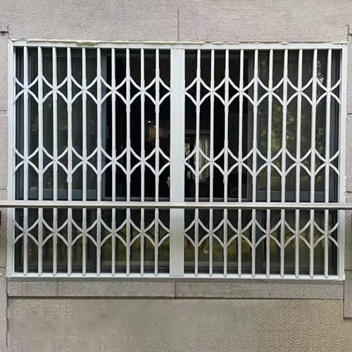 Fenstergitter Einbruchschutz Balkon-Schiebetür-Sicherheitsgitter, Fenstergitter, Einziehbares Fensternetz, Schiebetür zur Verhinderung von Stürzen, Fensterschutz(W100xH90cm/40x36in)