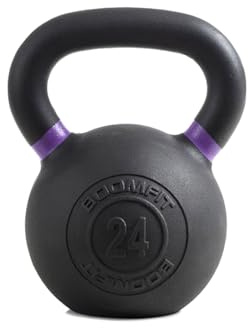 BOOMFIT Kettlebell Hierro Fundido 24 kg | Pesa Rusa Fuerza y Cardio