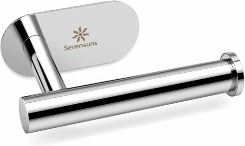 Porta Carta Igienica Adesivo Acciaio Inox Silver, Porta Rotolo da Parete con Adesivo 3M, Antiruggine e Impermeabile, Design Moderno Salvaspazio per Bagno Cucina Lavanderia