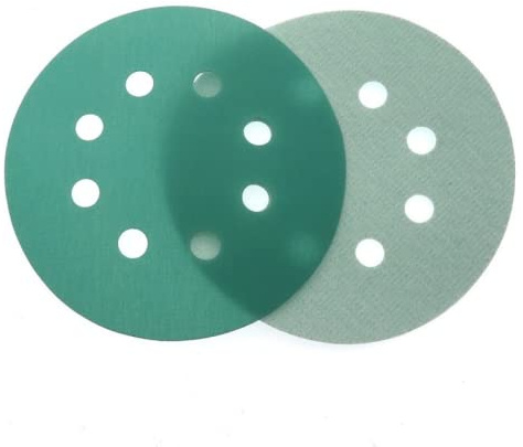 Dischi abrasivi con attacco a strappo, 10 dischi abrasivi con gancio e anello verdi da 5 pollici, grana 60-2000, pellicola in PET, 8 fori, 125 mm(180)