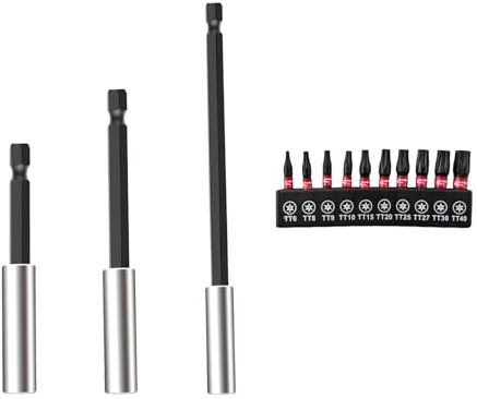 13 pezzi di prolunga magnetica per punte da 60/100/150 mm, con punte da 25 mm, codolo esagonale da 1/4, magnetico, per trapani, avvitatore a percussione e cacciaviti