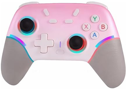 EcoGleam Wireless Controller BT Controller for Switch 2 PC Mobile & More (Gradient Pink)