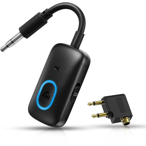 Bluetooth 5.4 Sender Empfänger, ORIA Bluetooth Aux Adapter Flugzeug | 2 in 1 Bluetooth Klinke Adapter 3,5 mm Audio Transmitter Receiver Kopfhörer, Bt, TV