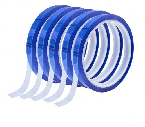 5 Rollos Cinta Térmica 10mmx33m PET Cinta Alta Temperatura para Sublimación