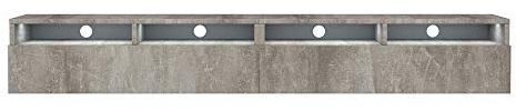 Selsey REDNAW - TV-Schrank/modernes TV-Board für Wohnzimmer, stehend/hängend, 200 cm breit (Betonoptik mit LED)