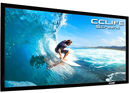 CCLIFE Rahmenleinwand Beamer Leinwand 16:9 100/120/150 Zoll Heimkino Beamerleinwand mit Rahmen Hochkontrast Leinwand