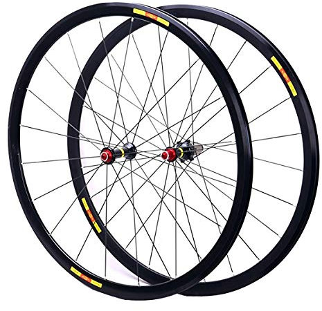 LSRRYD Radsport Laufradsatz 28 Zoll Rennrad Laufradsatz 700C, Doppelwandig Schnellspanner Alloy Hybrid V/C-Bremse Kompatibel 8 9 10 11 Geschwindigkeit (Color : Black)