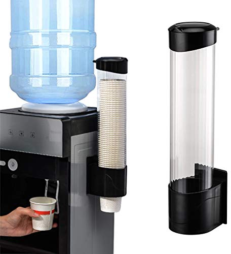Wall Mounted Paper Cup Dispenser - Transparent, Dustproof, Space Saving - Perfect for Office, Home, School, Restaurant - Holds Paper/Plastic Cups 5-7.5cm