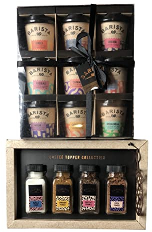 Coffret cadeau à café – Ensemble de 13 pièces composé de 13 tasses à café Barista, mini tasses à café à emporter, collection de luxe (9 tasses) et de la collection Barista (4 paquets)
