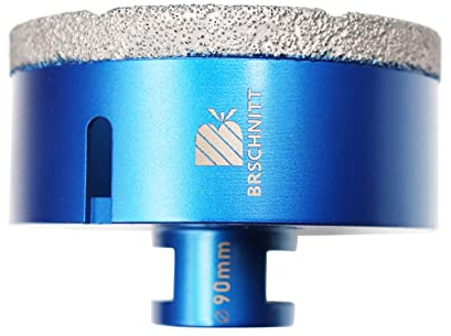 Punta per Trapano Diamantata 90mm- BRSCHNITT Vacuum Brasato Foretto Diamantato con Filettatura M14 per Porcellana Piastrella Granito Marmo Taglio a Secco.