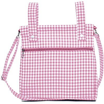 Baumwolle Geruit Einkaufstasche für Kinderwagen - Kinderwagentasche - Kinderwagen Organizer Tasche Brotkasten - Nenel (Gepuderte Rosa)