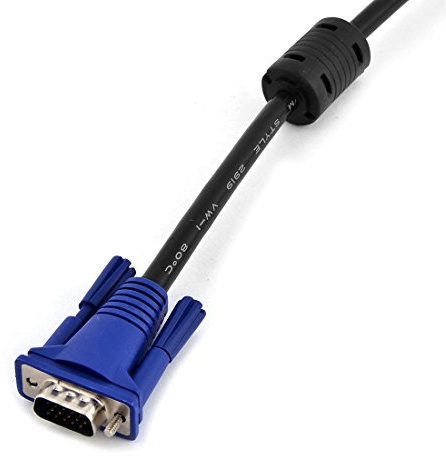 Ruilogod Inicio Monitor de computadora 15 Pin VGA Vega al cable de extensión masculino Negro Azul 5m de largo