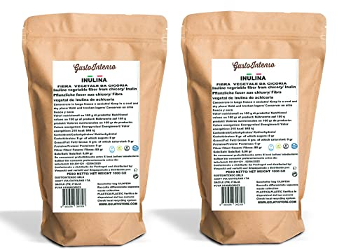 Gustolntenso Inulin Powder, Ballaststoffe aus Chicorée-Wurzeln, Probiotisch Glutenfrei, Laktosefrei, Vegan, Ideal für Eis und Sorbet, 2000 Gr