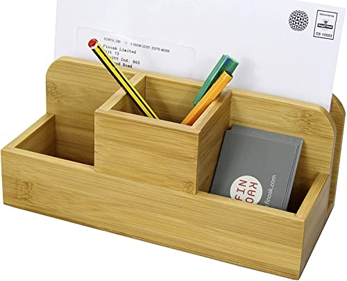 Woodquail Schreibtisch Schreibwaren Organizer Stifte Bleistift Briefhalter, aus Natürlichem Bambus