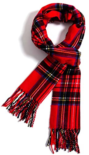 AUSEKALY Scarf For Men Women Cashmere Neck Scarf Plaid Winter Scarf Fall Softest Classic Warm