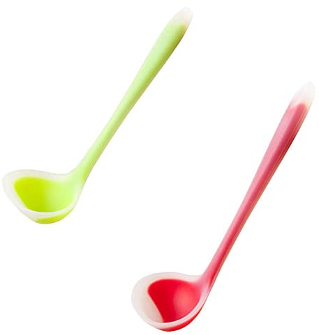 Lot de 2 louches à soupe en silicone sans couture et antiadhésives pour soupe, chili, sauce, vinaigrette et pâte à crêpes