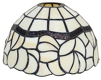 8-Inch Tiffany Style Lampshade Replacement, Pastoral Floral Stained Glass Lamp Shade Only for Table Lamps Pendant Lamps Wall Lights,Large Hole