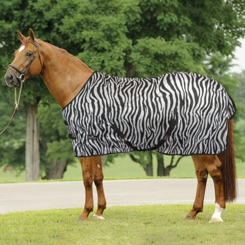 Horses Zebra Fliegennetz Decke zum Schutz des Pferdes vor Temperaturschwankungen (115 cm)