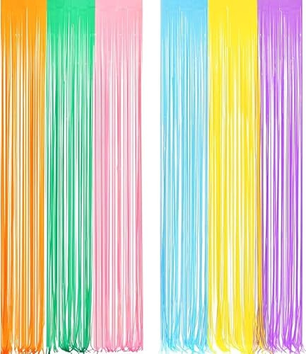 2 Stück Lametta Vorhänge Regenbogen Glitzer Hintergrund Dekoration Folien Fransen Silvester Geburtstag Hochzeit Partydeko Luftschlangen Deko für Disco Party Hochzeit Party Dekoration Neujahr