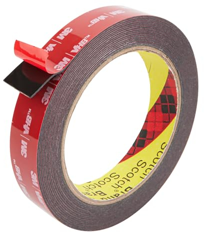 FIXCHORD 3M Nastro Biadesivo Extra Forte, Nastro Adesivo di Montaggio Forte e Impermeabile per Strisce Luminose a LED, Auto, Decorazioni per Casa e Ufficio, Nero (15.4FT×0.59IN)