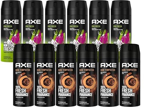 AXE Bodyspray 6x 150ml Dark Temptation & 6x 150ml Epic Fresh Deo Männerdeo Deodorant Deospray ohne Aluminium