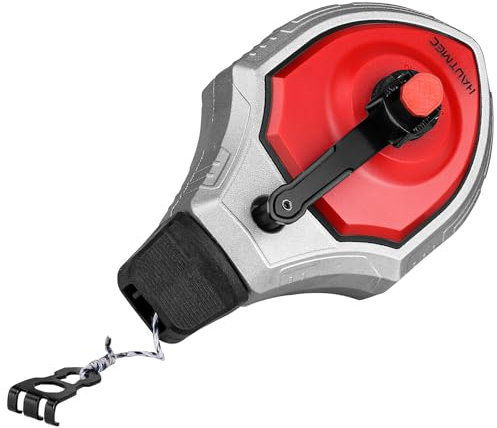 HAUTMEC Pro Aluminum Alloy Chalk Reel 30M/100ft Kit 6:1 Ratio Gear Speed Strong Chalk Line for Carpenters Builders HT0356