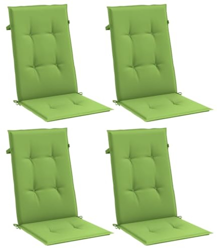 vidaXL Hochlehner-Auflagen 4 STK. Melange Grün 120x50x4 cm Stoff