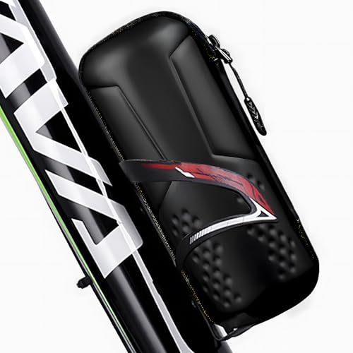 Sac à Outils de Vélo pour Porte-Bouteille D'eau, Paquet de Bouteille d'eau de Cadre de Tube Avant de Vélo Portable Uni avec Fermeture éclair, Matériau PU,Résistant à l'eau, pour Vélo de Route,VTT-Noir