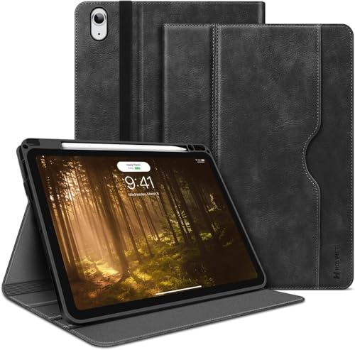 HOLIMET Hülle für iPad Air 13 Zoll M4/M3/M2 (2026/2025/2024) mit Stifthalter, iPad Air 6 13'' PU Leder Case TPU Rückseite Abdeckung Schutzhülle Stoßfest, Auto Wake/Sleep, Multi-Winkel Ständer(Schwarz)