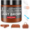 SHADAIWUYU Kit Reparation Cuir,240g Teinture Cuir Brun Clair,Peinture Cuir Liquide pour Réparer Les éraflures et la Décoloration sur Canapés, Meubles en Vinyle, Sièges d'auto, Chaussures et Selles