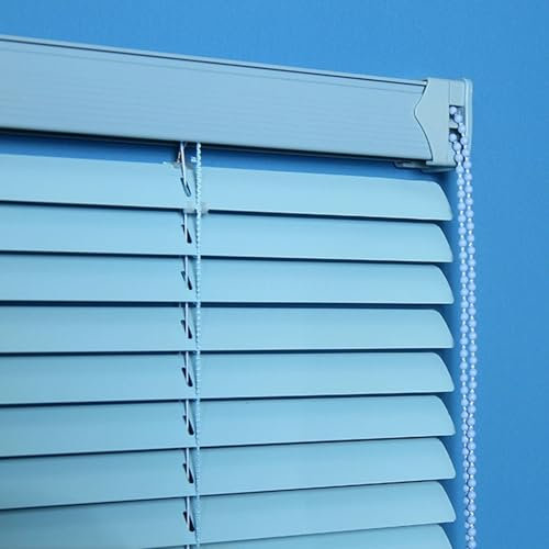 Aluminium Jalousien 60cm 70cm 80cm 90cm 100cm 120cm Breit Jalousette,Blaue Horizontale Jalousie 25mm Lamellen,Fenster Behandlung Rollläden,Wärmedämmung Jalousetten Vorhänge,W×H-90×130cm(35*51in)