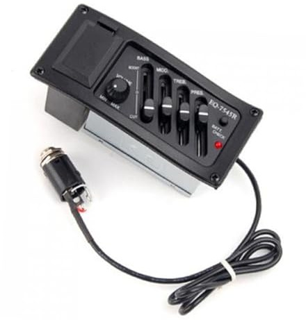 Eq-7545r Tonabnehmer Vorverstärker Akustikgitarren 4-band Piezo | Schwarz, 9v-batteriebox und Verbindungskabel, 20hz–20khz Frequenzbereich