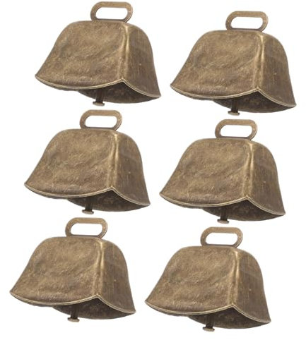GOOHOCHY 6stücke Teiliges Metall-kuhglocken Kupferglocken Für Pferde Und Schafe Vintage Tierglocken Für Und -projekte Dekorativ Und