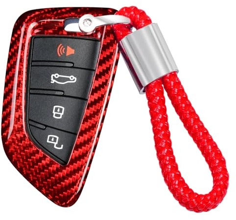 T-carbon autoschlüssel hülle kompatibel mit Toyota Supra GR A90 A91 MK5 2019-2026,Rot