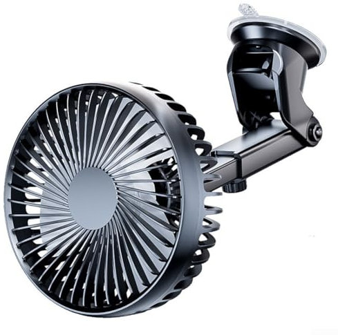 USB Auto Ventilator 360° drehbar 3 Geschwindigkeit Einstellbar Kühler Starker Wind Mini Schreibtisch Ventilator für Auto LKW Armaturenbrett DC 5V Schwarz