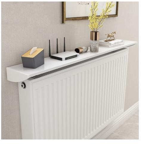 WOHNZA 24x6x2in Radiator Shelf，White Heater Cover Dustproof Radiator Covers for Home，Easy to Assemble no Drilling Required for Home Offices
