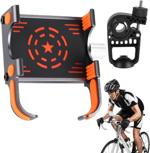 Soporte para teléfono para moto, soporte para teléfono móvil para moto, soporte para teléfono antivibración, cerradura segura de alta velocidad, cuna ajustable para smartphone y rotación de 360 para