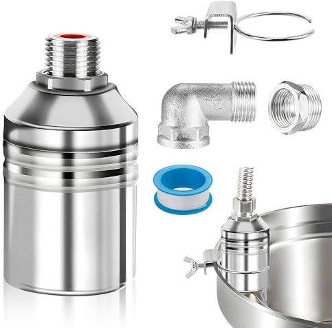 Udbrud 3/4 Vanne à Flotteur Entièrement Automatique, Vanne de Régulation du Niveau d'Eau en Acier Inoxydable 304, Niveau Automatique Piscine Régulateur de Niveau d'eau Automatique Pour Piscines