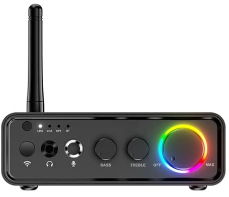 Vocdikficy M19 BT Mini Amplificatore Stereo Bluetooth 5.3 Amplificatore di Potenza Domestica 200W Amplificatore di Potenza Audio A Doppio Canale EU-Plug