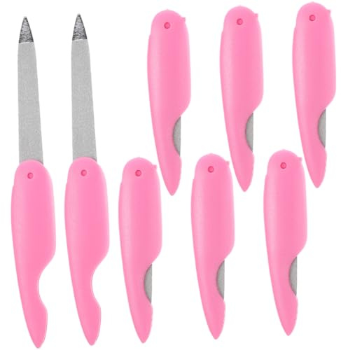 LOLIPPYY Kleine Klappbare Nagelfeile Aus Langlebigem Metall Für Maniküre Und Pediküre Beidseitig Nutzbar Pink 8 Stück Nagelpolierer Für Nagelpflege Und Nagelkunst