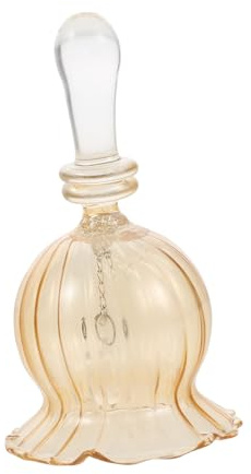 UTHCLO Campana de Cristal Grabada para Mano Campana de Vidrio Transparente con Diseño Vintage Timbre Decorativo para Cenas Festivas Bodas y Eventos Religiosos