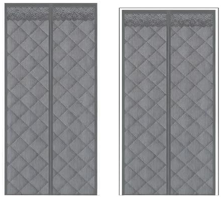 Bâche de porte thermique | Moustiquaire de porte magnétique | avec fenêtre transparente résistante aux intempéries | Protection contre la température | Pour entrée de maison d'hiver