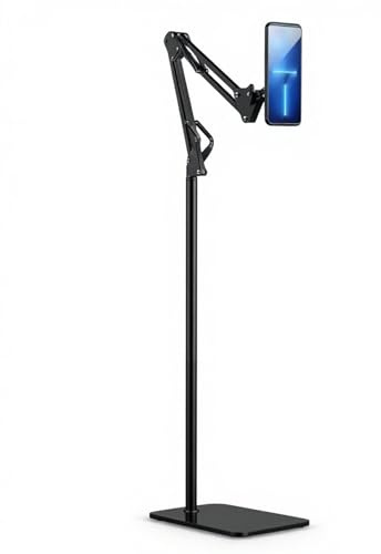 COSHANO Soporte de Suelo para teléfonos móviles Ajustable y Universal, Base giratoria de 360°, diseño articulado, Compatible con Todos los Dispositivos
