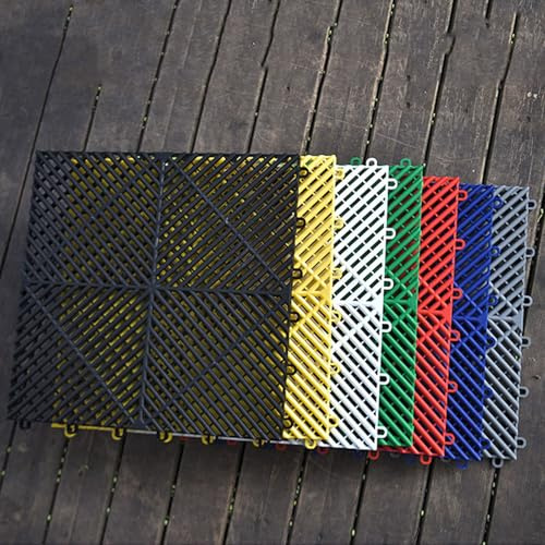 Almohadilla Anticaídas for Ventanas, Alfombrillas Modulares Entrelazadas De 40 X 40 Cm, Baldosas De PP Antideslizantes con Drenaje, para Balcones Escaleras Valla Jaula(White,20 PCS)