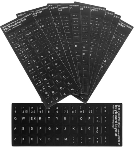 Tofficu 10 Piezas Pegatinas De Teclado EspañOl Letras Piel De Reemplazo para Teclado Pegatinas Universale para PortáTil Accesorios De Computador para EducacióN E Idiomas