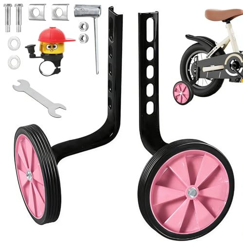 HUIKUANGEU Fahrrad Stützräder,Universal Stützräder,Einstellbare Hilfsräder,Universal Hilfsräder,Sicherheits Stützräders,Fahrrad Stabilisatoren Stützräders,für 12 14 16 18 20 Zoll Fahrrads