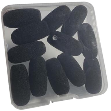 Colcolo 12 piezas de protector antiviento para micrófono, funda compacta y fácil de usar, protección profesional, reutilizable, esponja para filtro antiviento, Negro 3.6 Cm