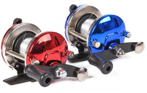BESTOMZ Angelschnur Aufspulgerät 3, 5 1 0, 28 Mm/50 M aus Abs und Eisen | Rot, Verstellbare Struktur, Leichtes Modell mit Gummi, für Meeres und Eisangeln